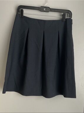 Theory wool blend Black A-Line Pleated Skirt